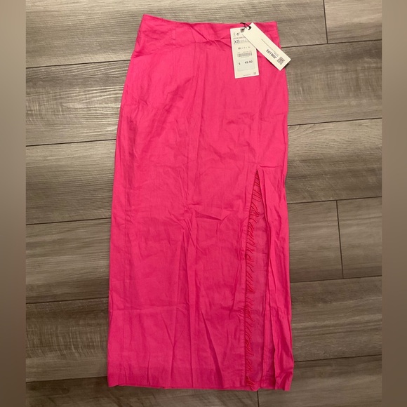 Zara Pink Beaded Midi Skirt - Picture 4 of 7